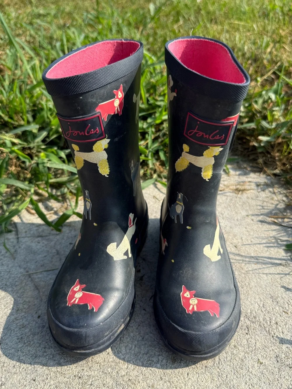 Girl’s Joules Navy Dog Rain boots size US 11, UK 12